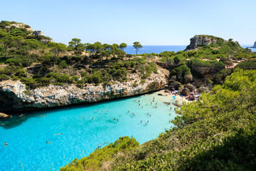 Naklejka na ściany i meble The beach of Cala des Moro in Mallorca, Spain