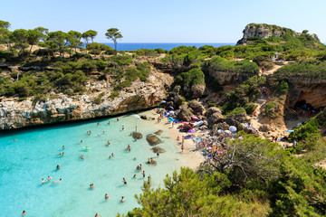 The beach of Cala des Moro in Mallorca, Spain