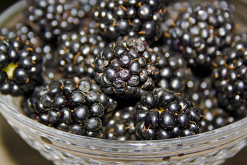 The blackberry is in a bowl