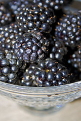 The blackberry is in a bowl