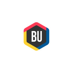 Initial Letter BU Logo Template Design