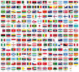 Naklejka premium All National Flags Of The World