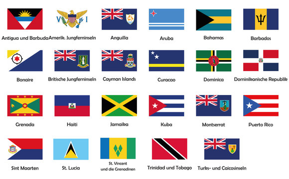All National Flags Of Caribbean