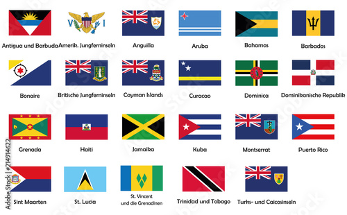 “All National Flags Of Caribbean” Stock image and royalty-free vector