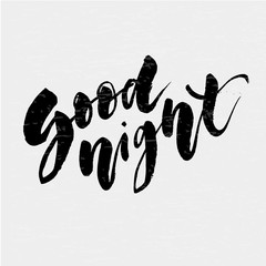 Good Night Lettering Calligraphy Vector Text Phrase typography Type