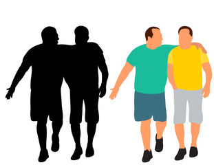 walking men, flat style