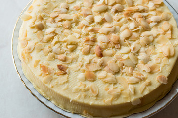 Whole Swedish Almond Cake with White Chocolate.