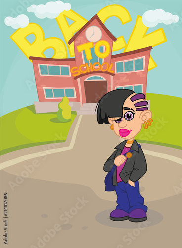 A Girl With Dreadlocks Background Back To School Stock