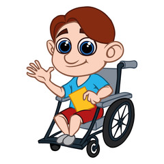 vector person on wheelchair with a book in hands