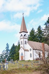 Fototapeta na wymiar St. Ann's Catholic Church Near Mount Tzouhalem in North Cowichan, Vancouver Island