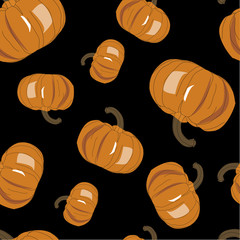 Seamless vector pattern with pumpkin