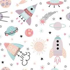Tischdecke Kosmos nahtloses Muster für Kinder © rosypatterns