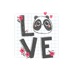 Word - love in the doodle style