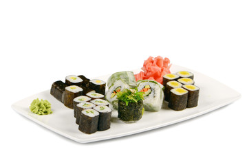 Tasty food. Sushi Roll on a white background