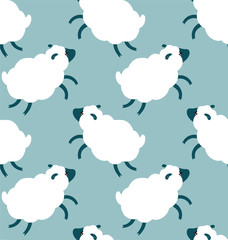 Sheeps seamless pattern