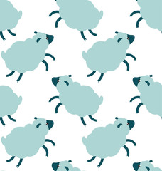 Sheeps seamless pattern