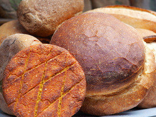 round fresh bread of turkish black sea region