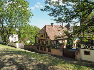 Fototapeta premium Wissembourg - Weißenburg – Weisseburch - im Elsass - mit mittelalterlichem Stadtkern 