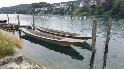 two wood boats