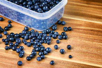 Fresh blueberry on table