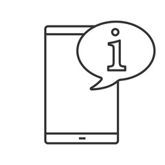 Smartphone with speech bubble linear icon