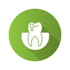 Caries flat design long shadow glyph icon