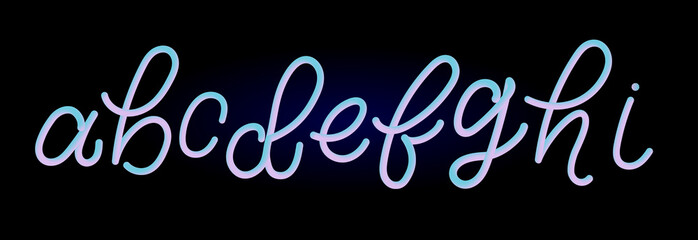 Alphabet 3D Vector Gradient Colorful Lettering Calligraphy © 1emonkey