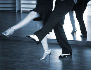 Ballroom dance salsa dancers