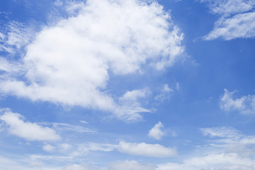 Nature concept background of white cloud on blue sky, weather and season concept background