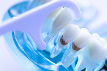 Fototapeta na wymiar Interdental teeth clean brush