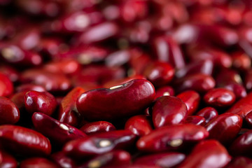 Red kidney beans in wooden