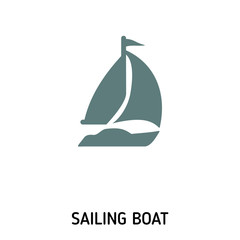 Sailing Boat creative icon. Simple element illustration. Sailing Boat concept symbol design from beach icon collection. Can be used for web, mobile and print. web design, apps, software, print.