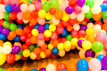 Set of colored balloons for parties and round weddings