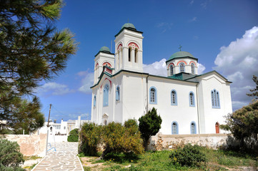 Fototapeta na wymiar Cathedral of Naoussa town, Paros Island
