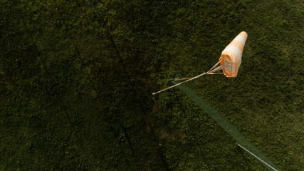 An anemoscope thunderstorm and wind blowing