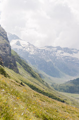 Naklejka premium Sils, Fextal, Val Fex, Fexgletscher, Piz Tremoggia, Wanderweg, Alm, Alpen, Gletscher, Oberengadin, Graubünden, Sommer, Schweiz