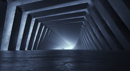 Light at the end of tunnel. 3d illustration