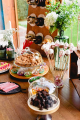 Vintage Bar of candies with donuts and a lot of sugar