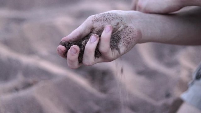 A close up shot of sand running through my fingers on a beach. (This clip was shot on my Canon 80D with a 50mm f/1.8 prime lens in FullHD (1920x1080) in 60 fps, and slowed down to 24 fps in FCPX.)