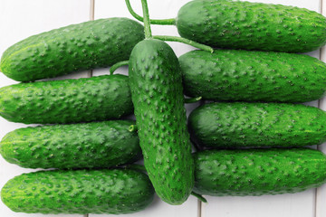 Cucumber on wooden background