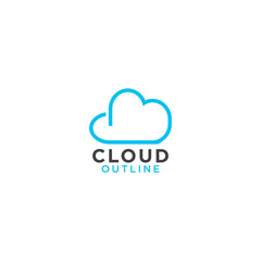 Cloud outline logo template