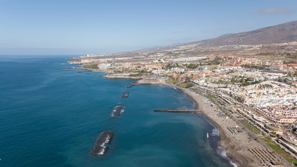 Aerial view of Tenerife island Canary Spain Atlantic ocean drone top view