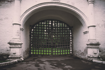 Old gates with a lattice - close-up