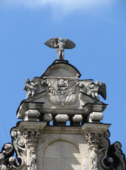 Obraz premium The Temple of the Sign of the Mother of God in Dubrovitsy was built in the style of the Italian Baroque in 1703 in the estate of Prince Boris Golitsyn. Russia, Moscow region, July 2018.
