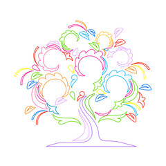 Colorful background with a beautiful tree