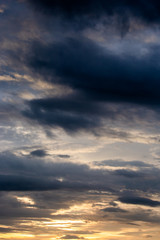 colorful dramatic sky with cloud at sunset.