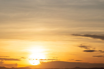 colorful dramatic sky with cloud at sunset.