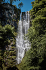 Pistyll Rhaeadr waterfall .