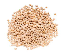 Uncooked chickpeas beans isolated on white background