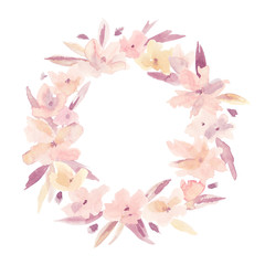 Watercolor flower wreath.
